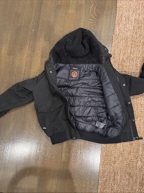Superdry Men's Black Puffer Jacket with Quilted Lining